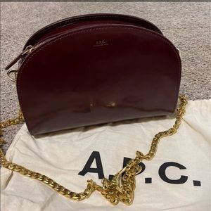 A.P.C. Burgundy Luna Crossbody Handbag